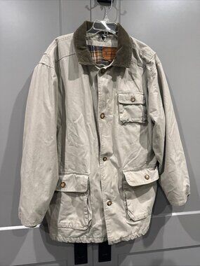 VTG Aberdeen Men Sz L 100% Cotton Field Jacket Coat Corduroy Collar